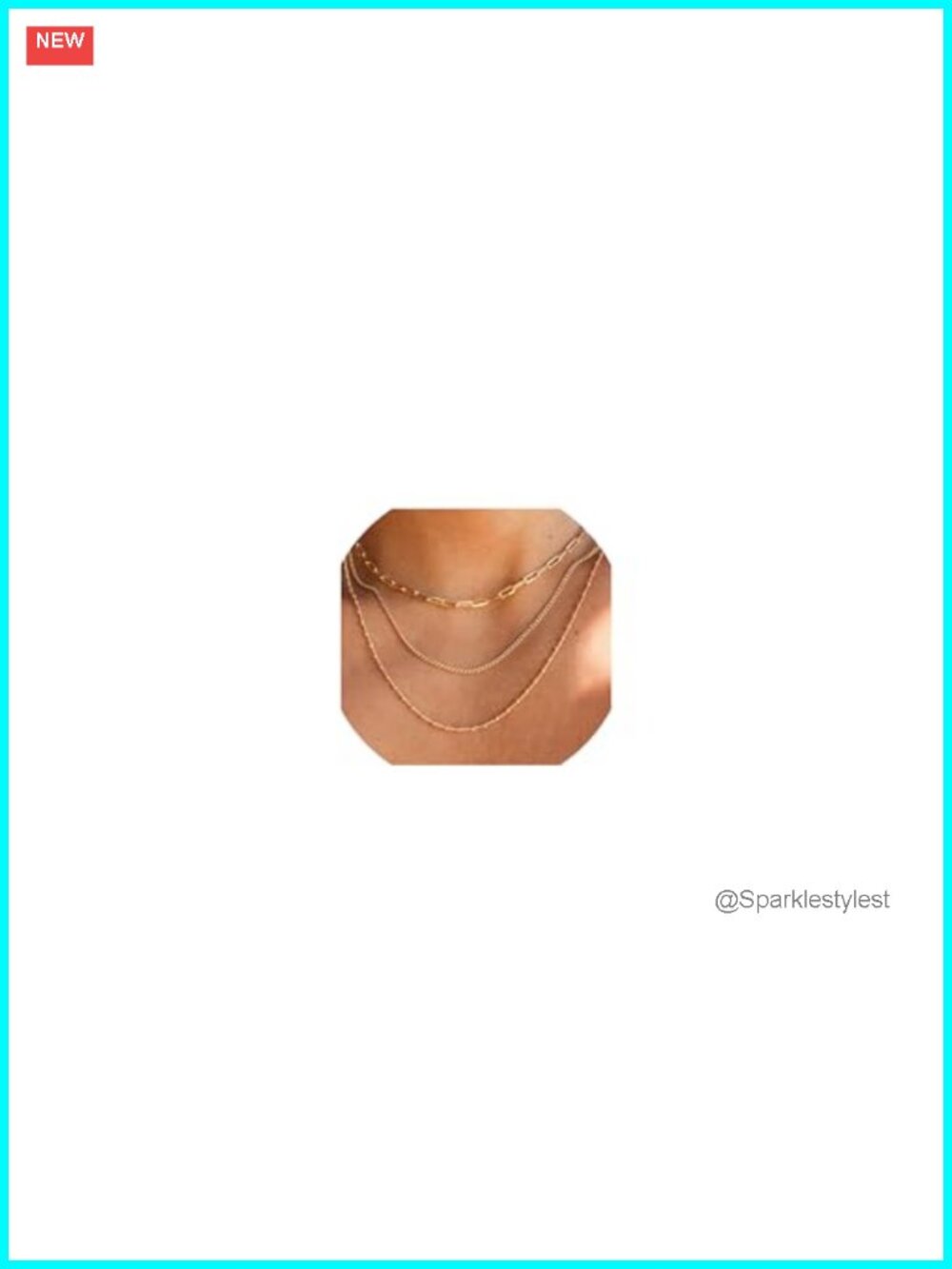 Waterproof Gold Plated Stainless Steel Layered Necklace Set